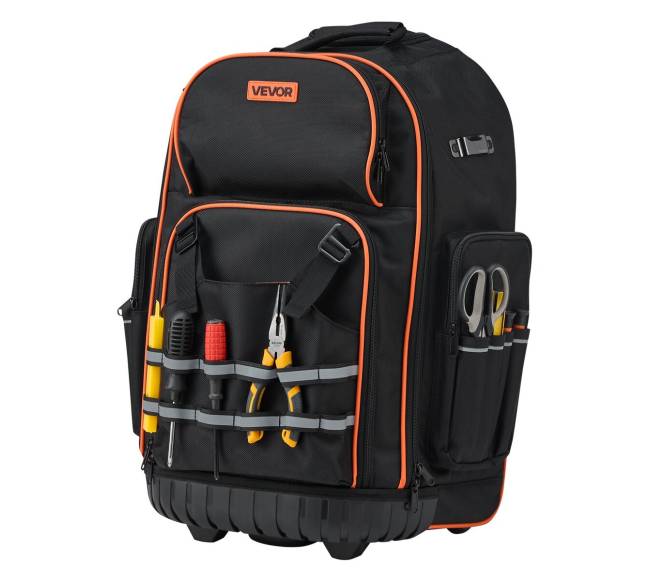 Riedanti įrankių kuprinė ant ratų 72 kišenės9