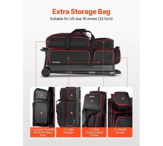 3 kamuolių boulingo krepšys su ratukais4