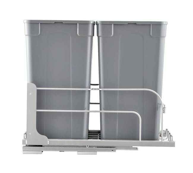 Ištraukiama dviguba virtuvės šiukšliadėžė, pilka9