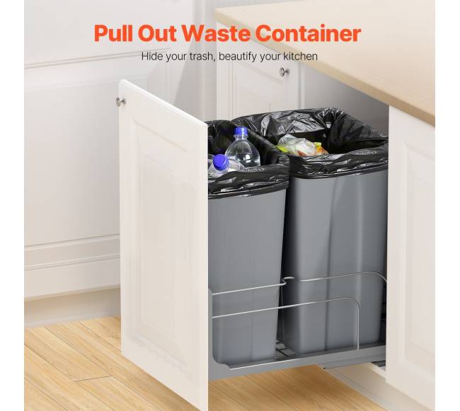 Dvigubas virtuvės šiukšlių konteineris su švelniu užsidarymu1