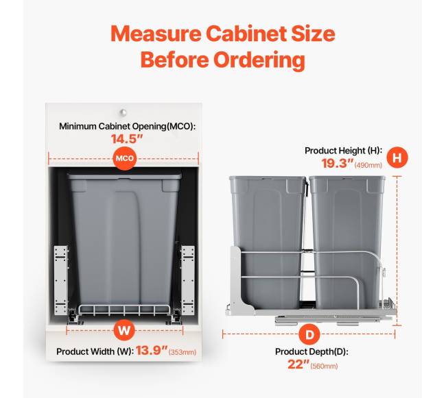 Dviejų dalių ištraukiamas virtuvės šiukšlių konteineris3