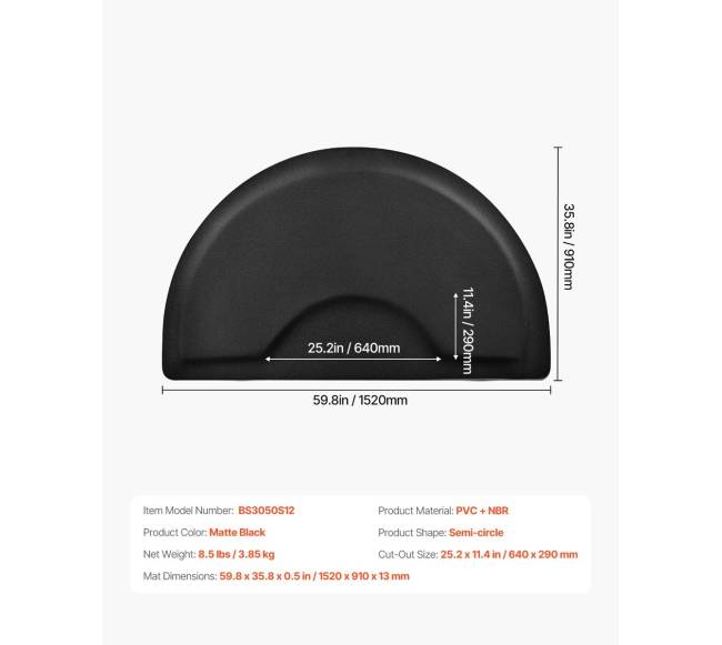 Stilisto pusapvalis kilimėlis 1520 x 910 mm6