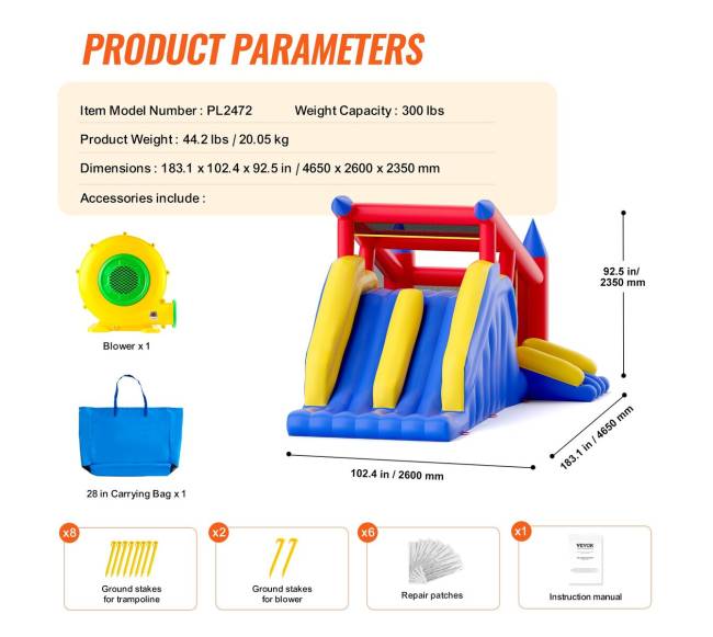 Pripučiamas žaidimų namelis su čiuožykla6