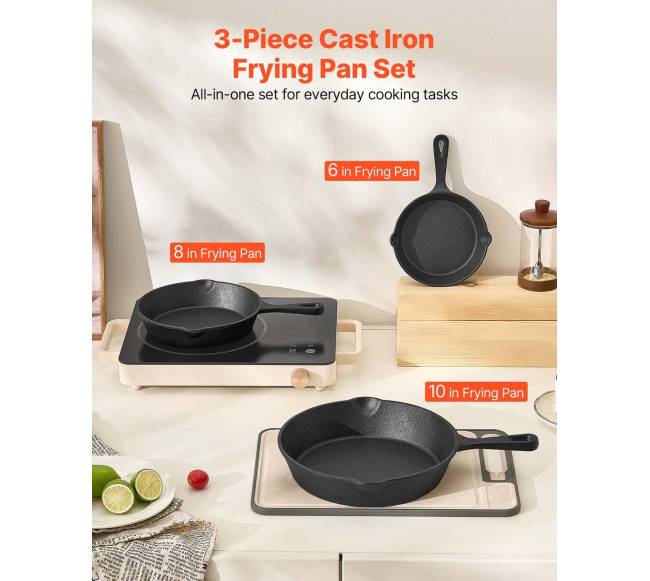 3 dalių ketaus keptuvių rinkinys 160 220 265 mm1