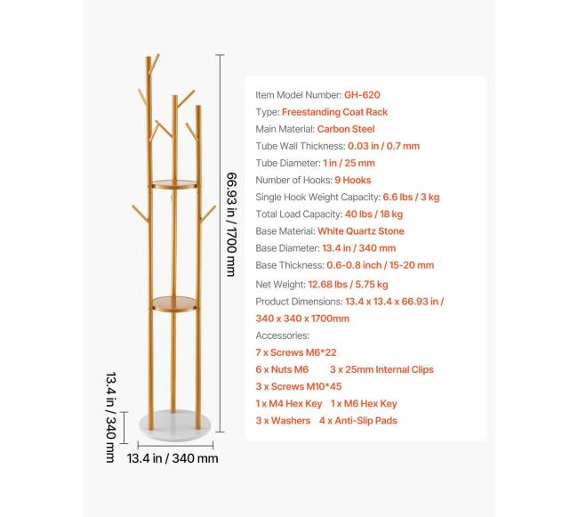 Laisvai stovinti drabužių kabykla su kvarco pagrindu6