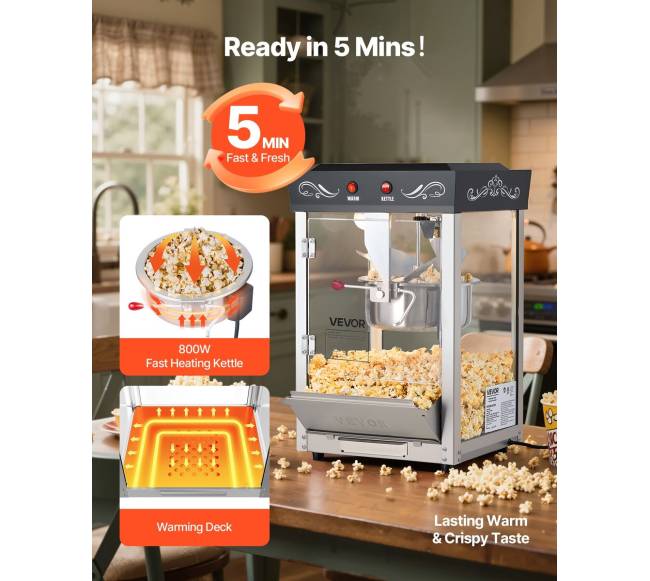 Stalinis spragėsių gaminimo aparatas 800W, juodas3