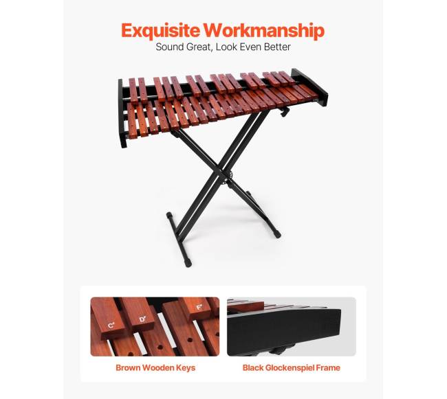 Medinis ksilofonas su 37 natomis ir stovu3