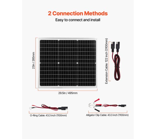 50W 12V saulės baterijos įkroviklis automobilis valtis4