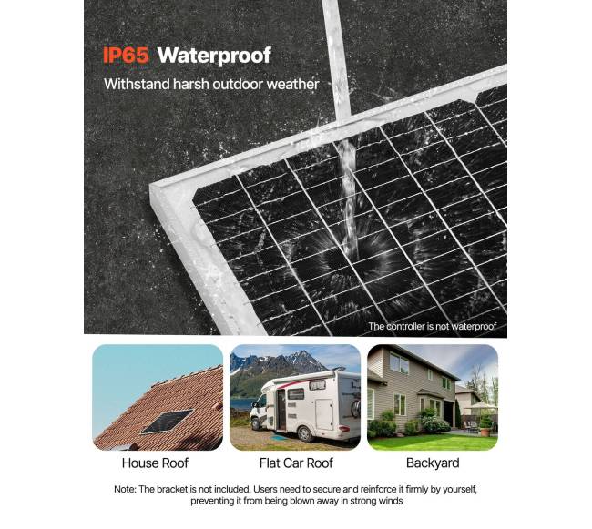 50W 12V saulės baterijos įkroviklis automobilis valtis5