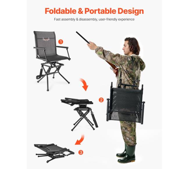 Medžioklės kėdė su 360 pasukimo funkcija4