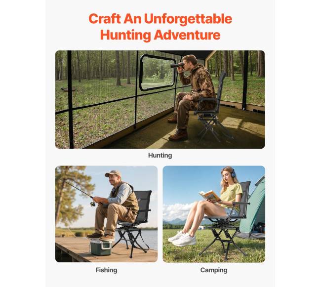 Medžioklės kėdė su 360 pasukimo funkcija5