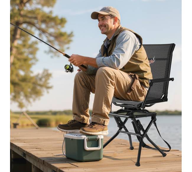 Medžioklės kėdė su 360 pasukimo funkcija7