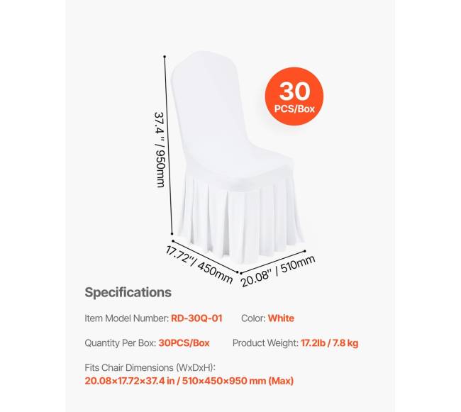 30 vnt. baltų kėdžių užvalkalų6