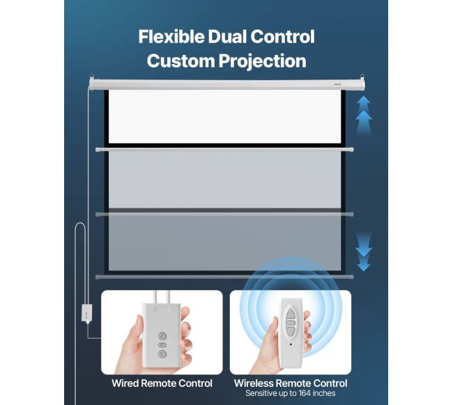 Elektrinis projektorių ekranas su valdymu, 1080 HD3