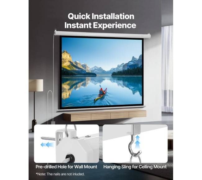 Elektrinis projektorių ekranas su valdymu, 1080 HD4