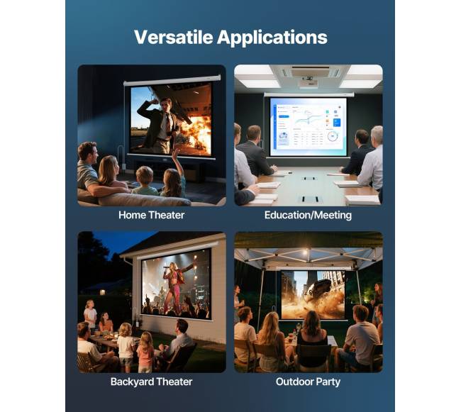 Elektrinis projektorių ekranas su valdymu, 1080 HD5