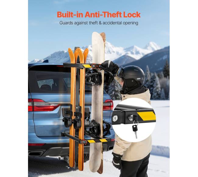 Sulankstomas slidžių ir snieglenčių laikiklis automobiliui4