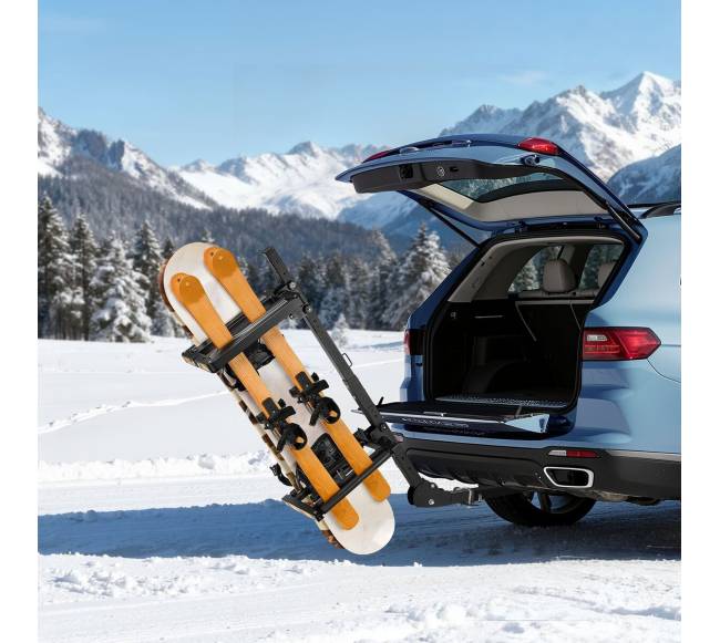 Sulankstomas slidžių ir snieglenčių laikiklis automobiliui7