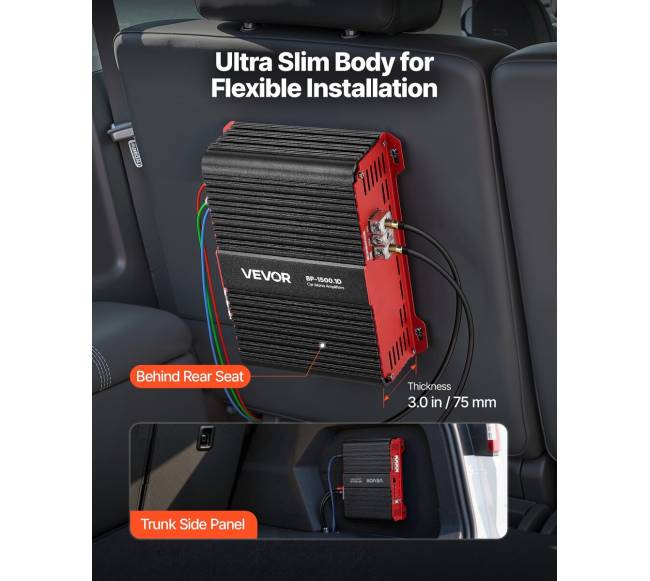 Automobilinis mono stiprintuvas 1500W su nuotoliniu valdymu4