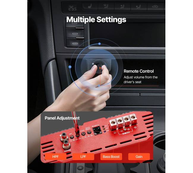 Vienos kanalo automobilinis stiprintuvas 2000W3