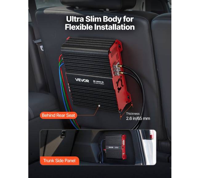 Vienos kanalo automobilinis stiprintuvas 2000W4