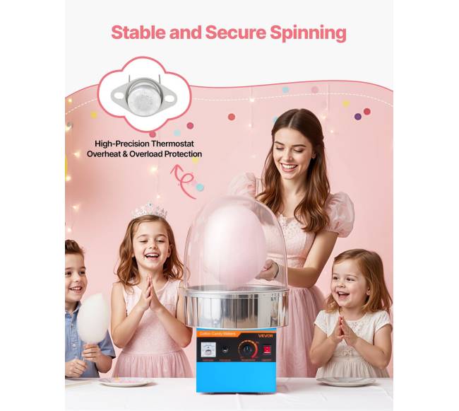 Elektrinė cukraus vatos mašina 1000 W su dangčiu1