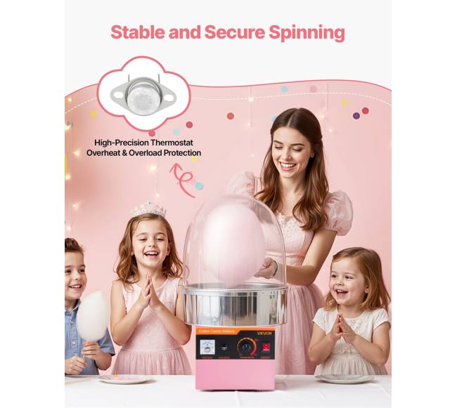 Elektrinė cukraus vatos mašina su dangčiu1