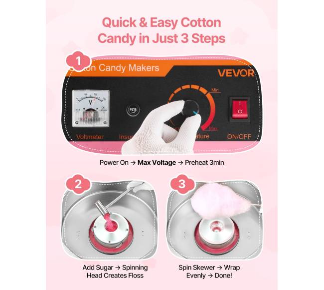 Elektrinė cukraus vatos mašina su dangčiu2