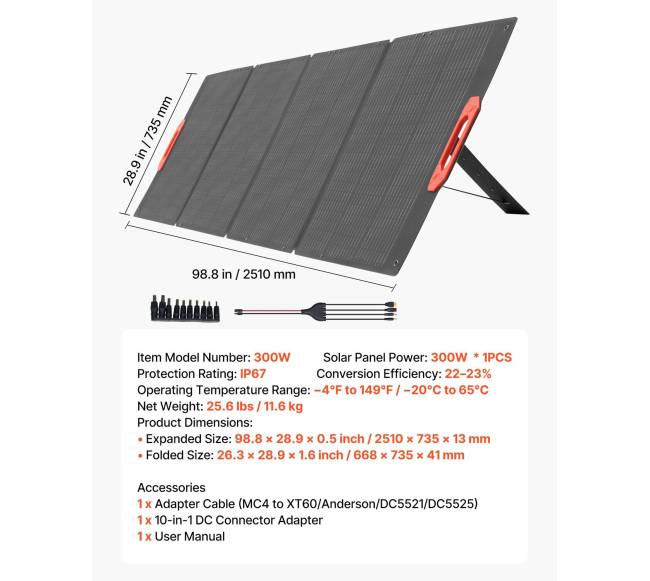 300 W sulankstomas monokristalinis saulės modulis6