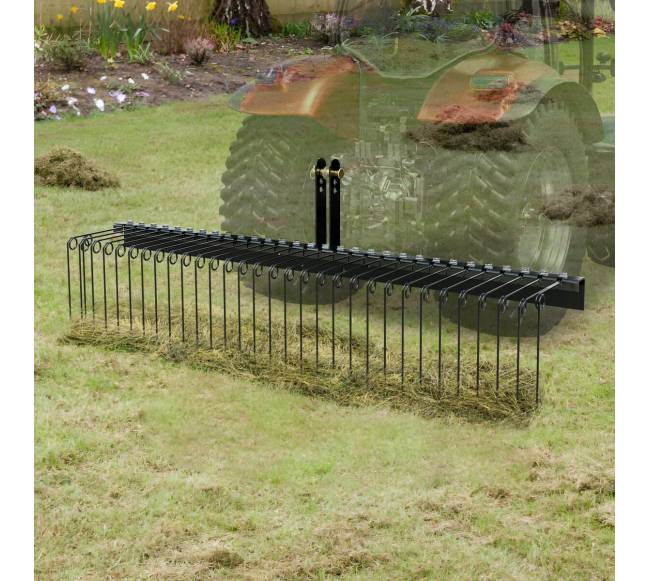 Prikabinamas vejos grėblys su 32 plieniniais dantimis7