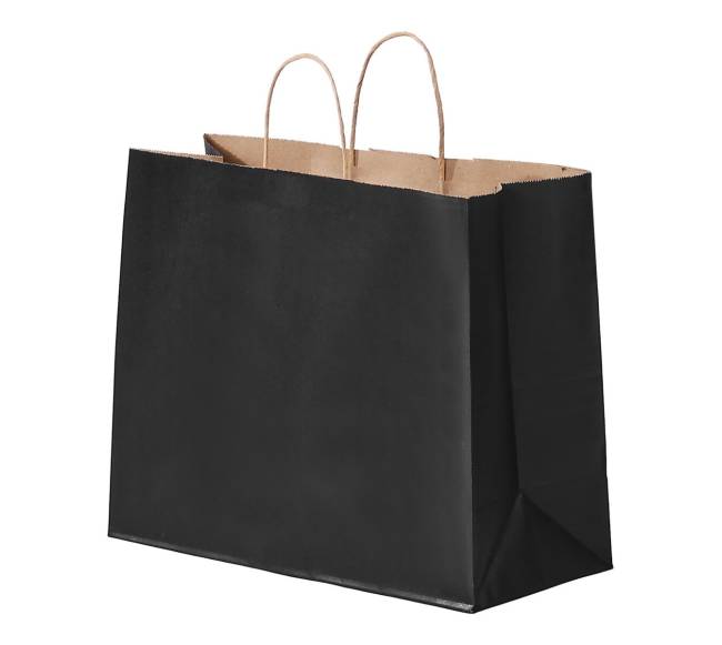 Juodos popierinės pakuotės su rankenėlėmis, 50 vnt.9