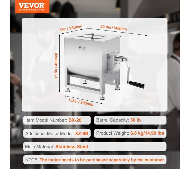 Rankinis mėsos maišytuvas su 30L talpa6
