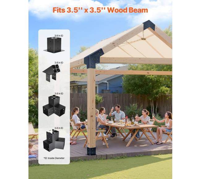 Pergolos tvirtinimo elementų rinkinys 9x9 cm1