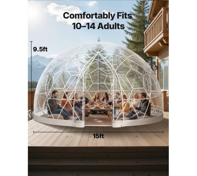 15x9,5 ft lauko kupolo palapinė 10-14 asmenų2