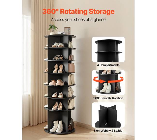 7 aukštų besisukanti batų lentyna1