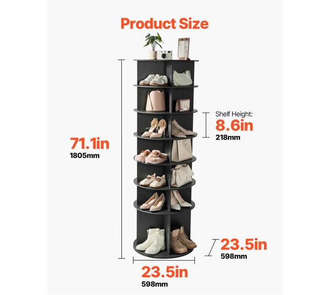 7 aukštų besisukanti batų lentyna2