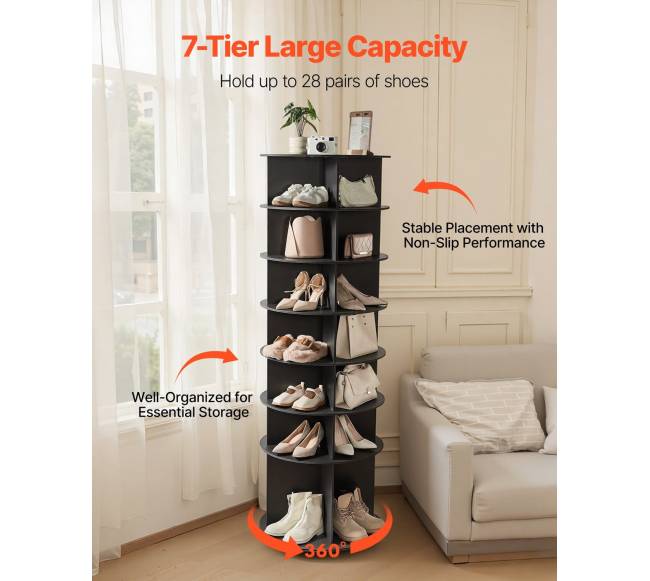 7 aukštų besisukanti batų lentyna3