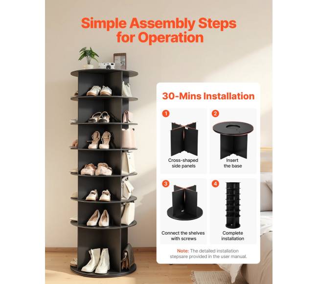 7 aukštų besisukanti batų lentyna5