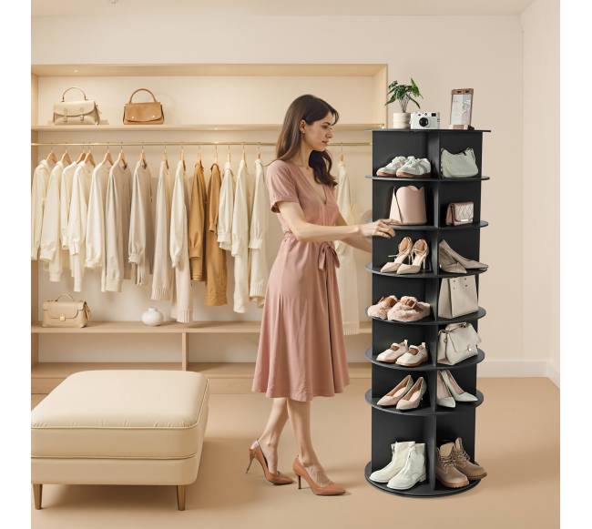 7 aukštų besisukanti batų lentyna7