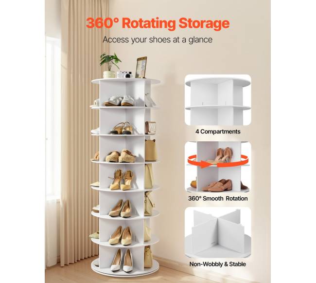 7 lygių besisukantis batų stovas1