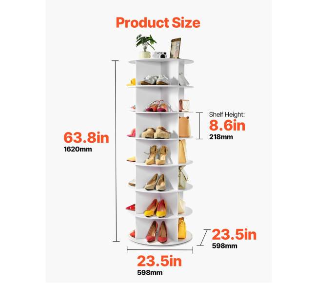 7 lygių besisukantis batų stovas2