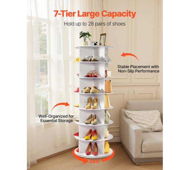 7 lygių besisukantis batų stovas3