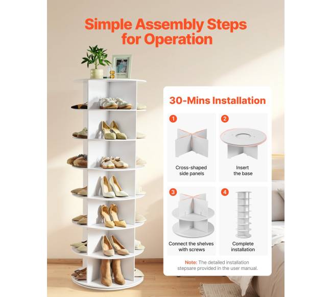 7 lygių besisukantis batų stovas5