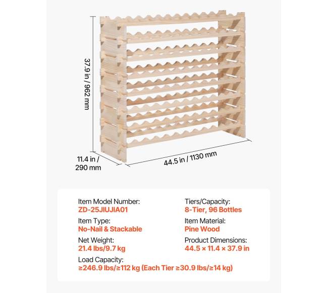 96 butelių modulinė vyno lentyna6
