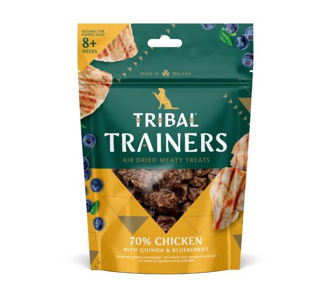 Vištienos ir mėlynių skanėstai dresūrai šunims – Chicken - Blueberry Trainers, 80 g – Trib0