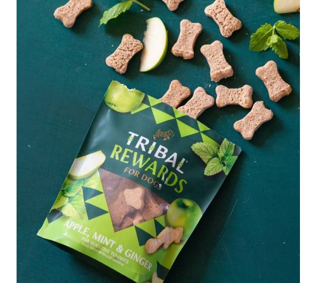 Sausainiai šunims su obuoliais, mėta ir imbieru – Apple, Mint - Ginger, 125 g – Tribal Rewards1