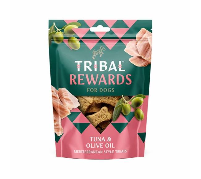 Sausainiai šunims su tunu ir alyvuogių aliejumi – Tuna - Olive Oil, 125 g – Tribal Rewards0