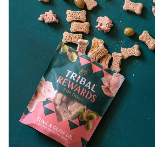 Sausainiai šunims su tunu ir alyvuogių aliejumi – Tuna - Olive Oil, 125 g – Tribal Rewards1