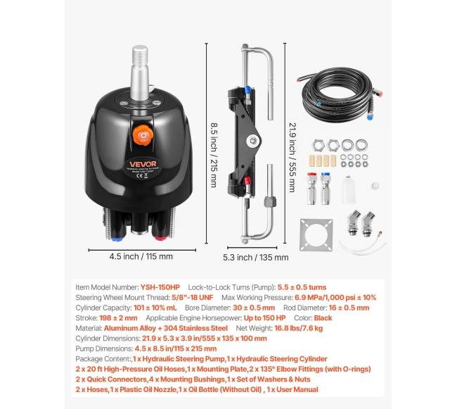 Hidraulinė valdymo sistema laivui 150 AG6