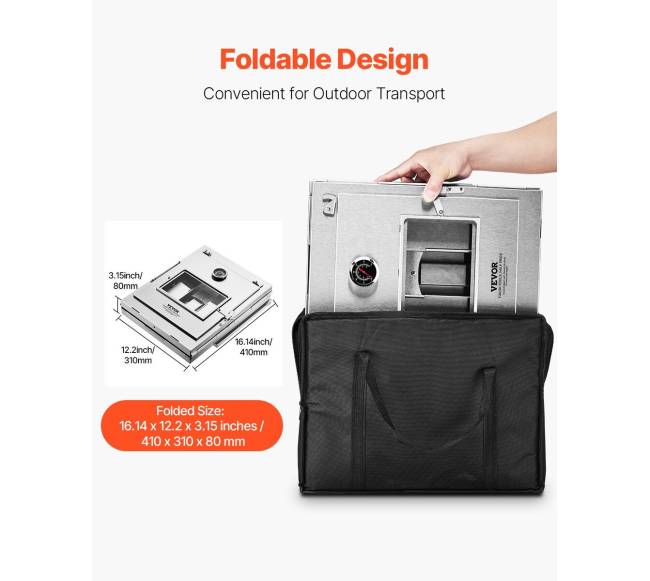 Sulankstoma nerūdijančio plieno kempinginė krosnelė4